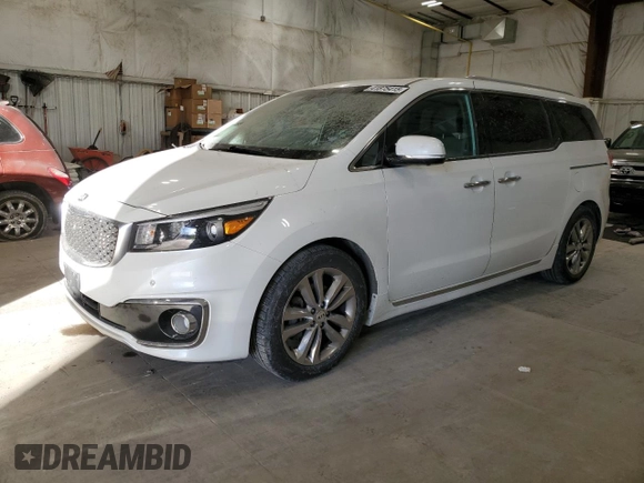 2016 Kia Sedona SX-L with VIN KNDME5C1XG6185380, listed as a Copart auction lot 41875415 with 138,020 mi miles and Clean Title. Bid and sale history available at carsss.com. Image 1.