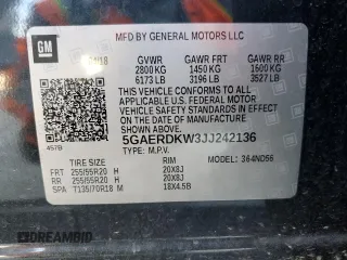 2018 Buick Enclave Avenir with VIN 5GAERDKW3JJ242136, listed as a Copart auction lot 85971094 with Not Provided miles and Salvage Title. Bid and sale history available at DreamBid. Image 14.