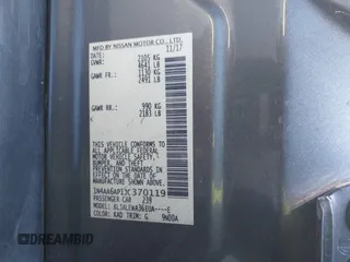 2018 Nissan Maxima SV with VIN 1N4AA6AP1JC370119, listed as a IAAI auction lot 41419190 with 119,881 mi miles. Bid and sale history available at carsss.com. Image 9.