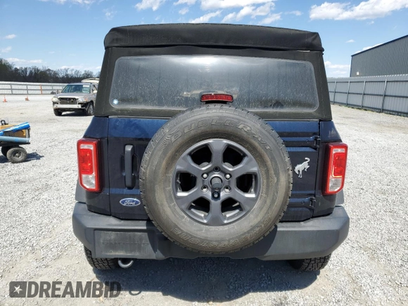 2021 Ford Bronco with VIN 1FMDE5BH3MLA85211, listed as a Copart auction lot 50122715 with 47,836 mi miles and Salvage title. Bid and sale history available at DreamBid. Image 6.
