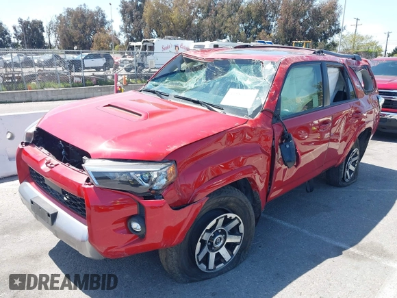 2021 Toyota 4Runner TRD Off Road Premium with VIN JTERU5JR8M5879628, listed as a IAAI auction lot 41987632 with 46,137 mi miles and . Bid and sale history available at DreamBid. Image 2.