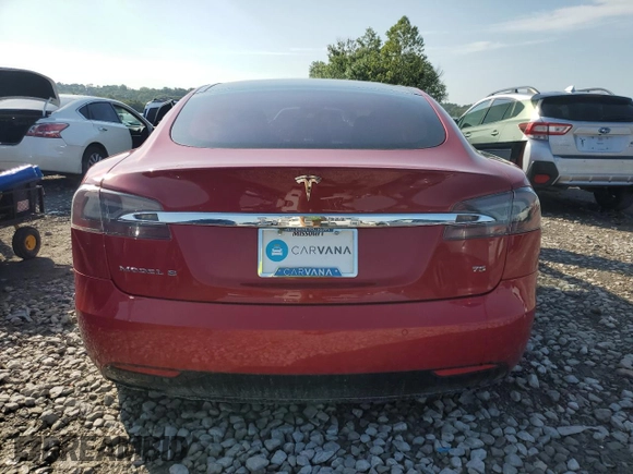 2016 Tesla Model S 70 with VIN 5YJSA1E1XGF153509, listed as a Copart auction lot 65047634 with 51,235 mi miles and Salvage Title. Bid and sale history available at carsss.com. Image 6.