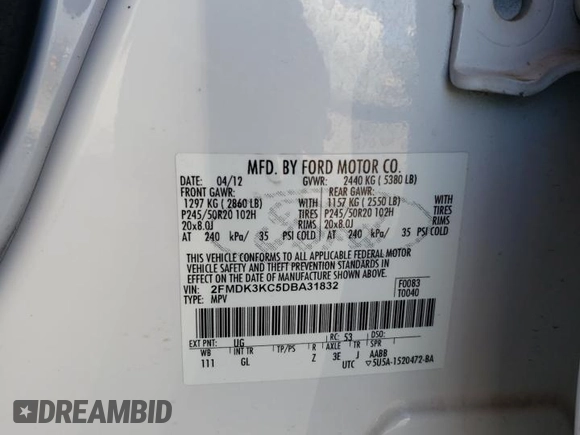 2013 Ford Edge Limited with VIN 2FMDK3KC5DBA31832, listed as a Copart auction lot 47881495 with 214,944 mi miles and Salvage Title. Bid and sale history available at carsss.com. Image 15.