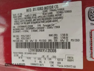 2009 Ford Mustang with VIN 1ZVHT80NX95120308, listed as a IAAI auction lot 42014306 with 136,208 mi miles and . Bid and sale history available at carsss.com. Image 9.