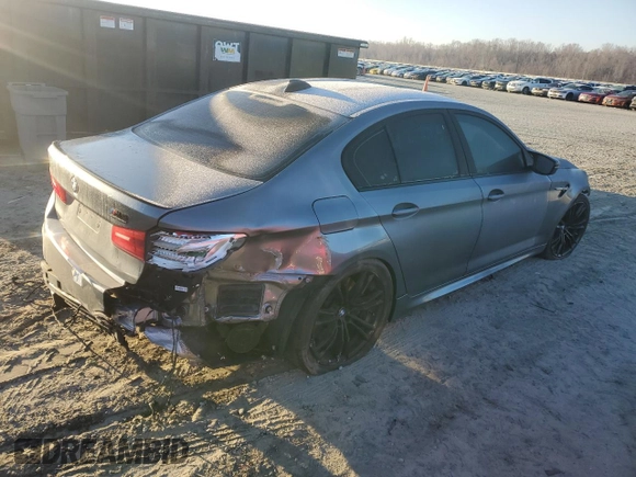 2020 BMW M5 Competition with VIN WBSJF0C08LCD66155, listed as a Copart auction lot 46107325 with 56,185 mi miles and Salvage Title. Bid and sale history available at carsss.com. Image 3.