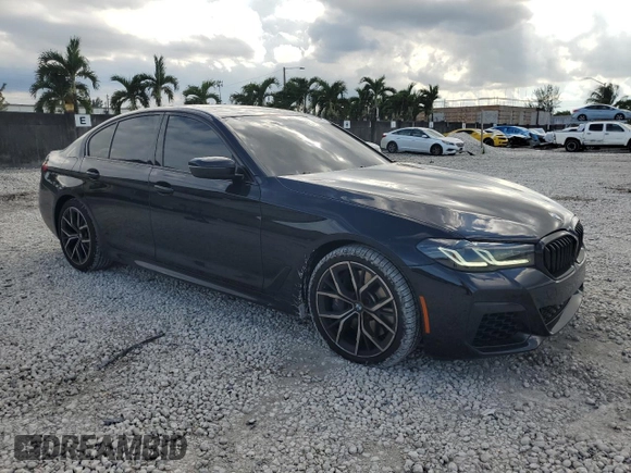 2023 BMW 5 Series 540i xDrive with VIN WBA73BJ00PWY18798, listed as a Copart auction lot 72574454 with 26,445 mi miles and Salvage Title. Bid and sale history available at carsss.com. Image 4.