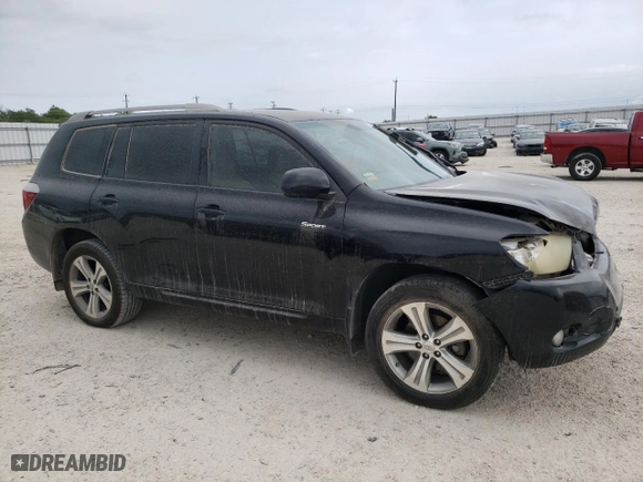 2009 Toyota Highlander Sport with VIN JTEDS43A492092587, listed as a Copart auction lot 57210994 with 195,908 mi miles and Salvage Title. Bid and sale history available at carsss.com. Image 4.
