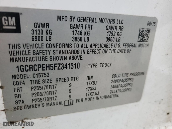 2015 Chevrolet Silverado 1500 Work Truck with VIN 1GCRCPEH5FZ341310, listed as a Copart auction lot 86278664 with 146,958 mi miles and Salvage Title. Bid and sale history available at carsss.com. Image 14.