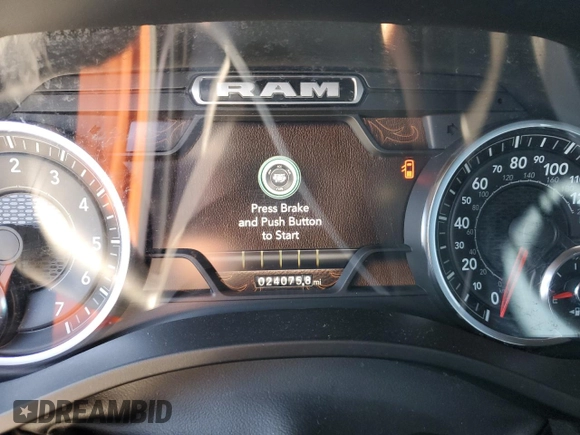 2023 Ram 1500 Laramie with VIN 1C6SRFJT3PN512320, listed as a Copart auction lot 48335525 with 24,075 mi miles and Salvage title. Bid and sale history available at DreamBid. Image 9.