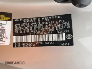 2004 Toyota Solara SE z VIN 4T1CE30P54U822476, wystawiony jako Copart lot #61224115 z przebiegiem 123 556 mil mil oraz Szkoda całkowita • Salvage title. Historia ofert i sprzedaży dostępna na DreamBid. Obrazek 12.