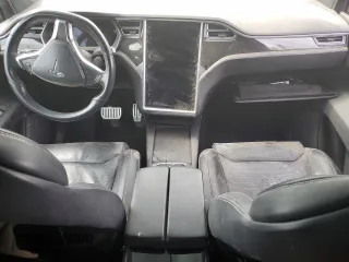 2016 Tesla Model X P90D with VIN 5YJXCAE48GF012383, listed as a Copart auction lot 49784895 with 0 mi miles and Salvage Title. Bid and sale history available at carsss.com. Image 8.