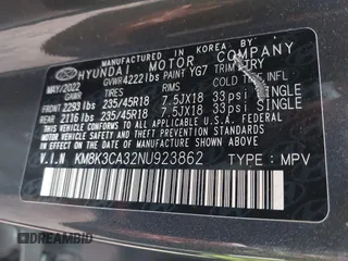 2022 Hyundai Kona N Line with VIN KM8K3CA32NU923862, listed as a IAAI auction lot 41826113 with 75,298 mi miles. Bid and sale history available at carsss.com. Image 9.