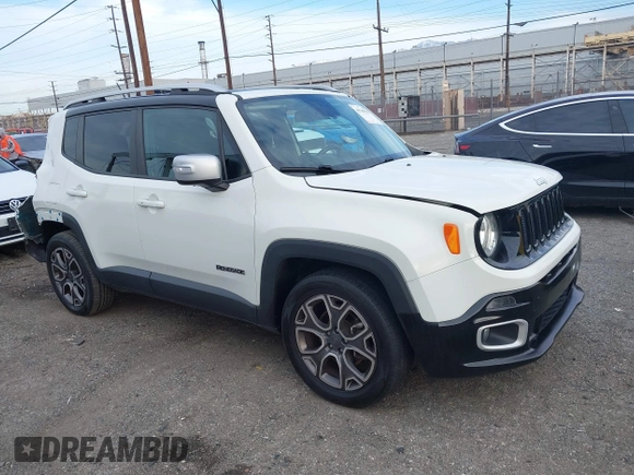 2017 Jeep Renegade Limited with VIN ZACCJADB5HPF68004, listed as a IAAI auction lot 41789333 with 108,425 mi miles and . Bid and sale history available at DreamBid. Image 1.