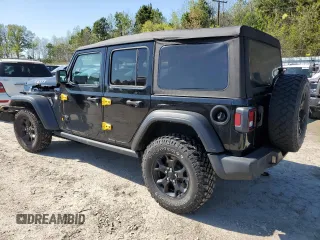 2022 Jeep Wrangler Unlimited Sport S with VIN 1C4HJXDG8NW130208, listed as a Copart auction lot 52572095 with 111,128 mi miles and Salvage Title. Bid and sale history available at DreamBid. Image 2.
