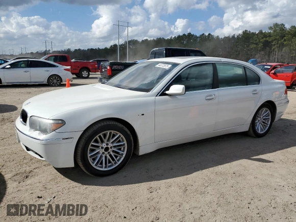 2004 BMW 7 Series 745Li z VIN WBAGN635C4DS52148, wystawiony jako Copart lot #44372875 z przebiegiem Nie podano mil oraz Czysty tytuł • Clean title. Historia ofert i sprzedaży dostępna na DreamBid. Obrazek 1.