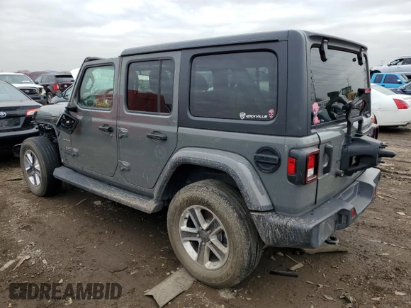 2021 Jeep Wrangler Unlimited Sahara High Altitude with VIN 1C4HJXEG3MW614509, listed as a Copart auction lot 80878533 with 45,660 mi miles and Clean title. Bid and sale history available at DreamBid. Image 2.