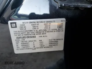 2013 GMC Terrain SLT with VIN 2GKFLUE31D6392063, listed as a Copart auction lot 42920585 with 105,037 mi miles and Salvage Title. Bid and sale history available at carsss.com. Image 13.
