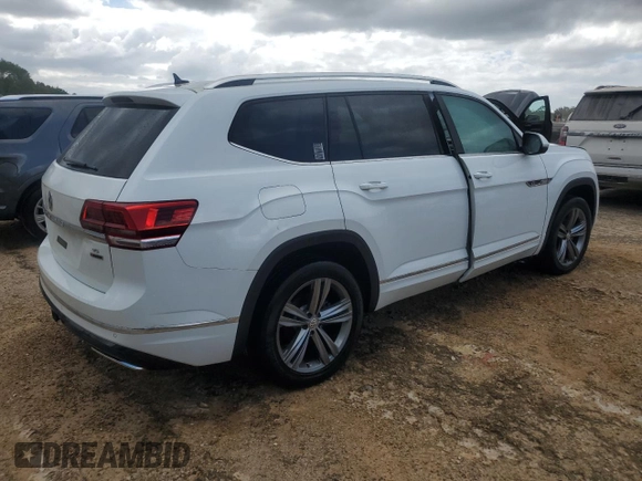 2019 Volkswagen Atlas SEL R-Line with VIN 1V2RR2CA1KC522035, listed as a Copart auction lot 75849514 with 43,569 mi miles and Salvage title. Bid and sale history available at DreamBid. Image 3.