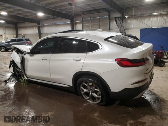2021 BMW X4 xDrive30i with VIN 5UX2V1C01M9H64891, listed as a Copart auction lot 56797025 with Not provided miles and Salvage title. Bid and sale history available at DreamBid. Image 2.