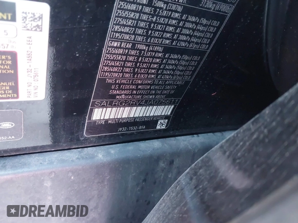 2018 Land Rover Discovery SE z VIN SALRG2RV4JA075611, wystawiony jako IAAI lot #41363203 z przebiegiem Nie podano mil oraz . Historia ofert i sprzedaży dostępna na DreamBid. Obrazek 9.