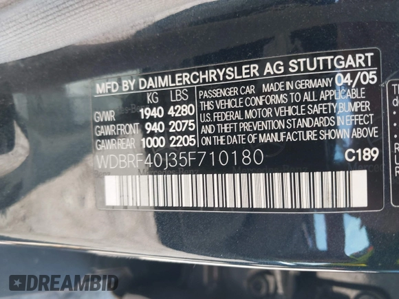 2005 Mercedes-Benz C 230 Kompressor z VIN WDBRF40J35F710180, wystawiony jako IAAI lot #42733063 z przebiegiem 116 202 mil mil oraz . Historia ofert i sprzedaży dostępna na DreamBid. Obrazek 9.