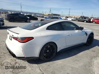 2023 BMW M4 Competition xDrive with VIN WBS43AZ02PCL59627, listed as a Copart auction lot 41871475 with 0 mi miles and Salvage Title. Bid and sale history available at carsss.com. Image 3.