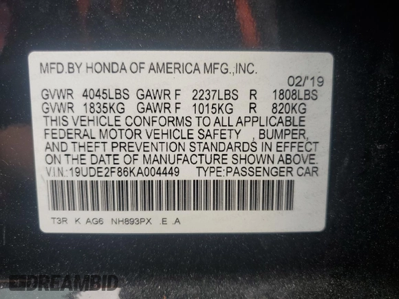 2019 Acura ILX Premium z VIN 19UDE2F86KA004449, wystawiony jako Copart lot #55303115 z przebiegiem 78 053 mil mil oraz Szkoda całkowita • Salvage title. Historia ofert i sprzedaży dostępna na DreamBid. Obrazek 12.