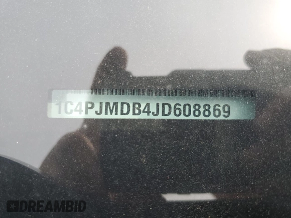2018 Jeep Cherokee Limited with VIN 1C4PJMDB4JD608869, listed as a Copart auction lot 60962805 with 75,600 mi miles and Salvage title. Bid and sale history available at DreamBid. Image 13.