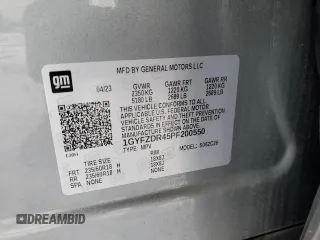 2023 Cadillac XT4 AWD Premium Luxury with VIN 1GYFZDR45PF200550, listed as a Copart auction lot 49917505 with 13,651 mi miles and Non repairable. Bid and sale history available at DreamBid. Image 13.