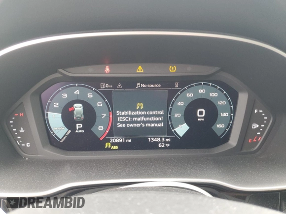 2023 Audi Q3 S line Premium with VIN WA1DECF32P1031268, listed as a Copart auction lot 53976095 with 20,891 mi miles and Salvage title. Bid and sale history available at DreamBid. Image 9.