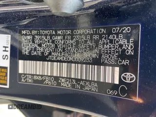 2021 Toyota Corolla Hybrid LE with VIN JTDEAMDE0MJ009233, listed as a Copart auction lot 47366915 with 212,244 mi miles and Clean Title. Bid and sale history available at carsss.com. Image 10.