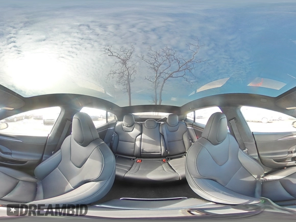 2023 Tesla Model S with VIN 5YJSA1E57PF507456, listed as a Copart auction lot 44649945 with 8,760 mi miles and Salvage title. Bid and sale history available at DreamBid. Image 12.