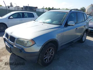 2004 BMW X3 2.5i with VIN WBXPA73414WC37026, listed as a IAAI auction lot 42142708 with 182,397 mi miles. Bid and sale history available at carsss.com. Image 2.