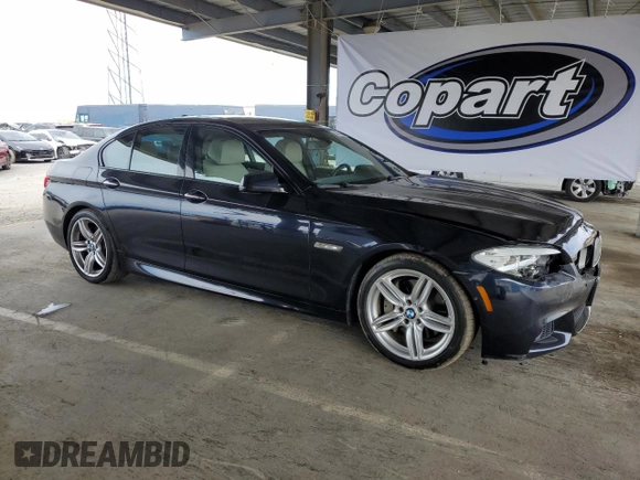 2013 BMW 5 Series 550i with VIN WBAFR9C52DDX80316, listed as a Copart auction lot 53540725 with 122,896 mi miles and Salvage Title. Bid and sale history available at carsss.com. Image 4.