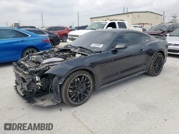 2022 Ford Mustang GT with VIN 1FA6P8CF8N5145937, listed as a Copart auction lot 51089885 with 21,948 mi miles and Salvage title. Bid and sale history available at DreamBid. Image 1.