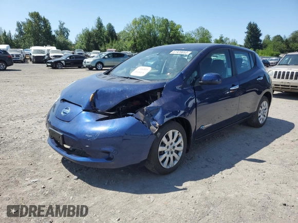 2016 Nissan LEAF S with VIN 1N4BZ0CP2GC313993, listed as a Copart auction lot 61928853 with 41,956 mi miles. Bid and sale history available at carsss.com. Image 1.