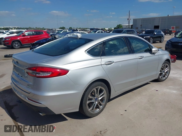 2019 Ford Fusion SEL with VIN 3FA6P0CD2KR116863, listed as a IAAI auction lot 42011256 with 72,676 mi miles. Bid and sale history available at carsss.com. Image 4.