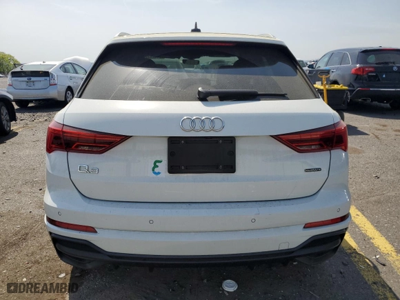 2020 Audi Q3 S line Premium Plus with VIN WA1EECF36L1030607, listed as a Copart auction lot 54425725 with 45,796 mi miles and Salvage Title. Bid and sale history available at carsss.com. Image 6.