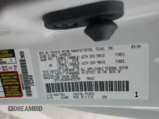 2024 Toyota Tundra 2WD SR5 with VIN 5TFLA5AB5RX035399, listed as a Copart auction lot 55404834 with 9,250 mi miles and Salvage Title. Bid and sale history available at carsss.com. Image 13.
