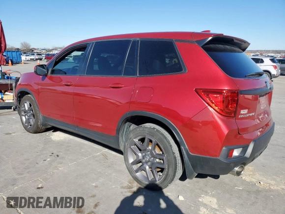 2022 Honda Passport EX-L with VIN 5FNYF7H53NB001890, listed as a Copart auction lot 47427425 with 70,374 mi miles and Salvage title. Bid and sale history available at DreamBid. Image 2.