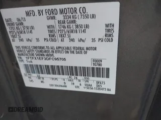 2013 Ford F-150 XL with VIN 1FTFX1EF3DFC95705, listed as a IAAI auction lot 42120940 with 118,955 mi miles. Bid and sale history available at carsss.com. Image 9.