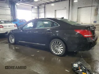 2014 Hyundai Equus Signature with VIN KMHGH4JH6EU082783, listed as a Copart auction lot 46355515 with 108,619 mi miles and Salvage Title. Bid and sale history available at DreamBid. Image 2.