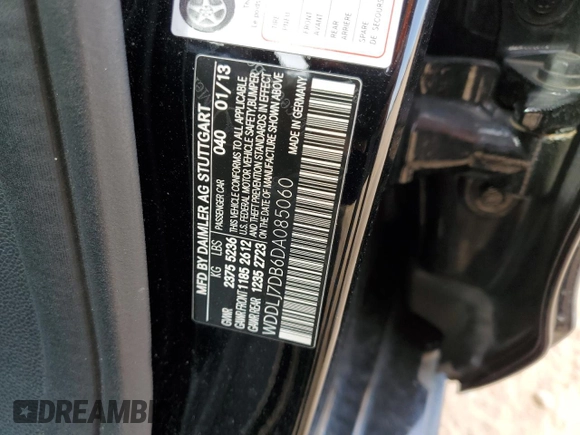2013 Mercedes-Benz CLS 550 with VIN WDDLJ7DB6DA085060, listed as a Copart auction lot 47722545 with 107,646 mi miles and Salvage title. Bid and sale history available at DreamBid. Image 15.