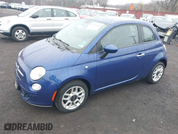 2013 FIAT 500 Pop with VIN 3C3CFFAR5DT592018, listed as a IAAI auction lot 41931582 with 156,194 mi miles. Bid and sale history available at carsss.com. Image 2.