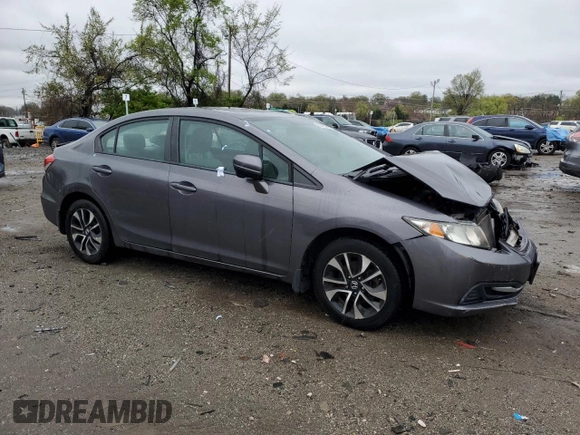 2014 Honda Civic Sedan EX with VIN 19XFB2F86EE211067, listed as a Copart auction lot 52796235 with 117,107 mi miles and Salvage Title. Bid and sale history available at carsss.com. Image 4.