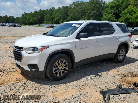 2018 Chevrolet Traverse LS z VIN 1GNERFKW3JJ203354, wystawiony jako Copart lot #54901925 z przebiegiem 110 898 mil mil oraz Szkoda całkowita • Salvage title. Historia ofert i sprzedaży dostępna na DreamBid. Obrazek 1.