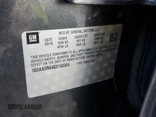 2016 Cadillac ATS Standard RWD z VIN 1G6AA5RA4G0180364, wystawiony jako Copart lot #57396755 z przebiegiem 75 000 mil mil oraz Nie do naprawy • Non repairable. Historia ofert i sprzedaży dostępna na DreamBid. Obrazek 13.