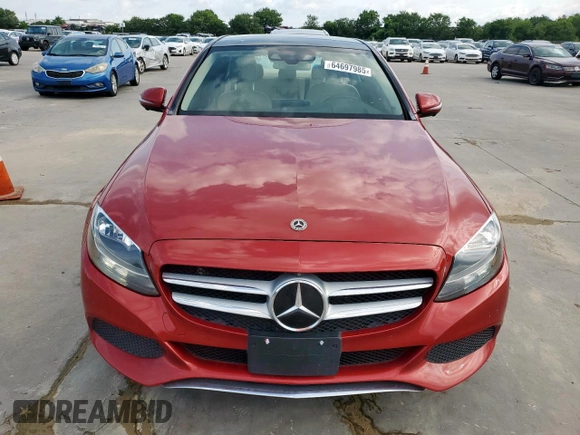 2018 Mercedes-Benz C 300 with VIN 55SWF4KBXJU258929, listed as a Copart auction lot 64697985 with 47,264 mi miles and Clean title. Bid and sale history available at DreamBid. Image 5.