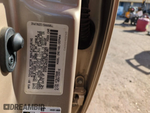 2012 Toyota Corolla L with VIN 5YFBU4EE6CP051067, listed as a Copart auction lot 52988715 with 816,251 mi miles and Salvage Title. Bid and sale history available at DreamBid. Image 13.