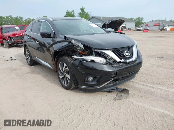2017 Nissan Murano SL with VIN 5N1AZ2MH3HN197598, listed as a IAAI auction lot 42299880 with 63,788 mi miles and . Bid and sale history available at DreamBid. Image 1.